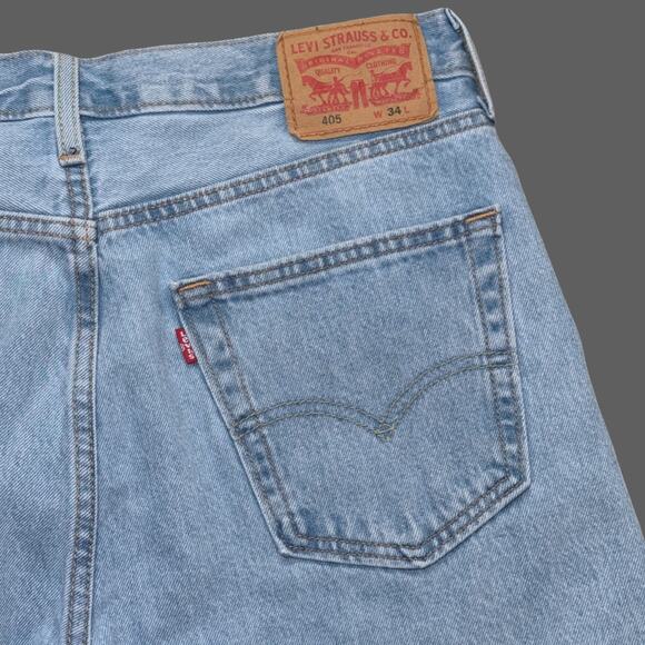 Levi's 405 20" Light Wash Denim Shorts Men's Size 34 GUC - Picture 5 of 11